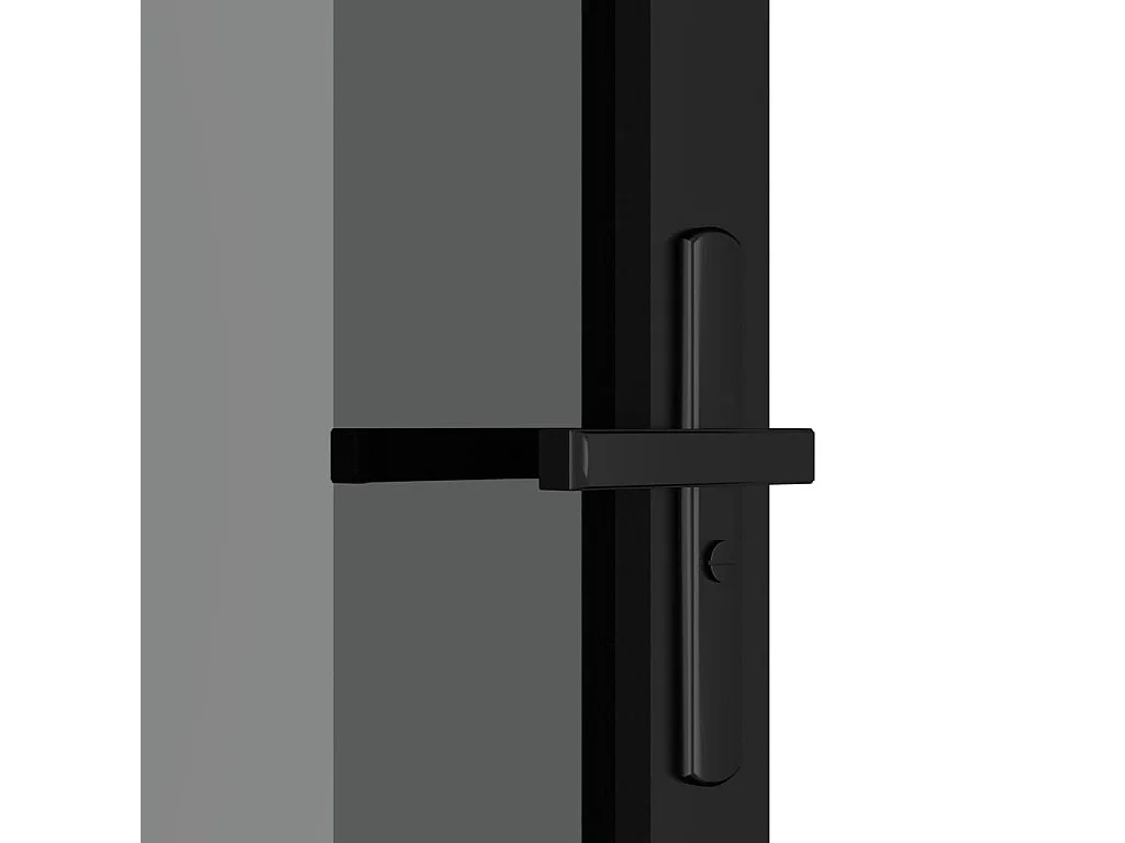 Porte intérieure 93x201,5 cm Noir Verre ESG et aluminium