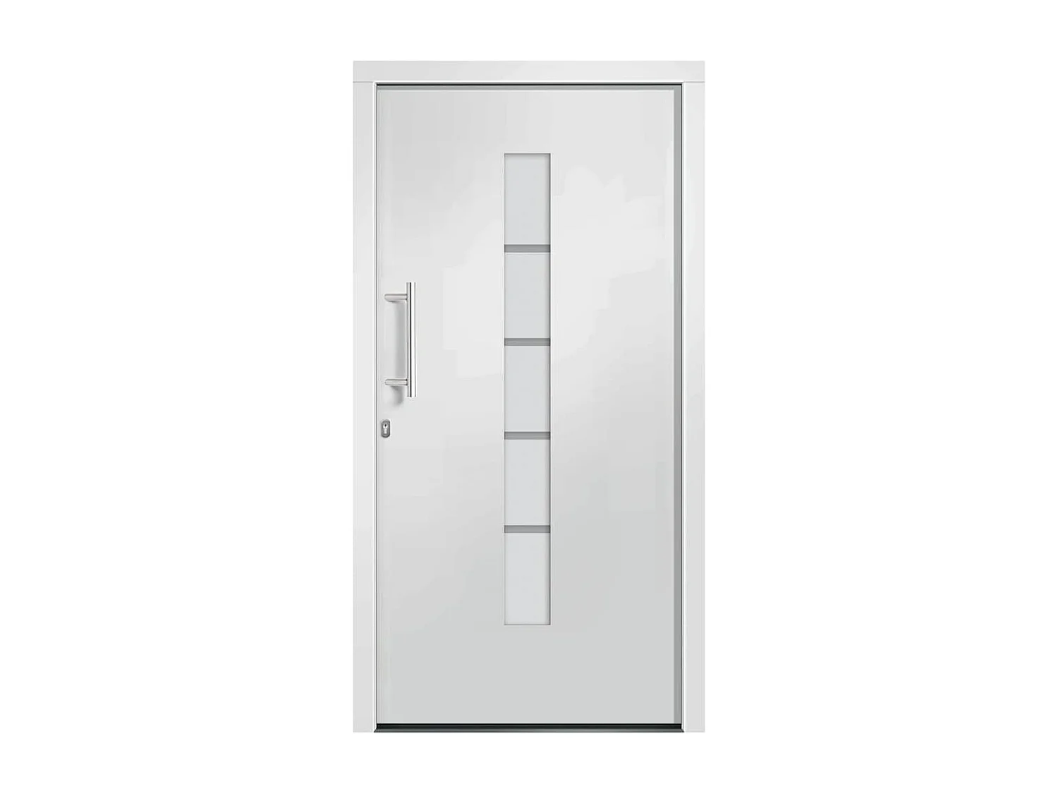 Porta d'ingresso Alluminio e PVC Bianca 100x210 cm