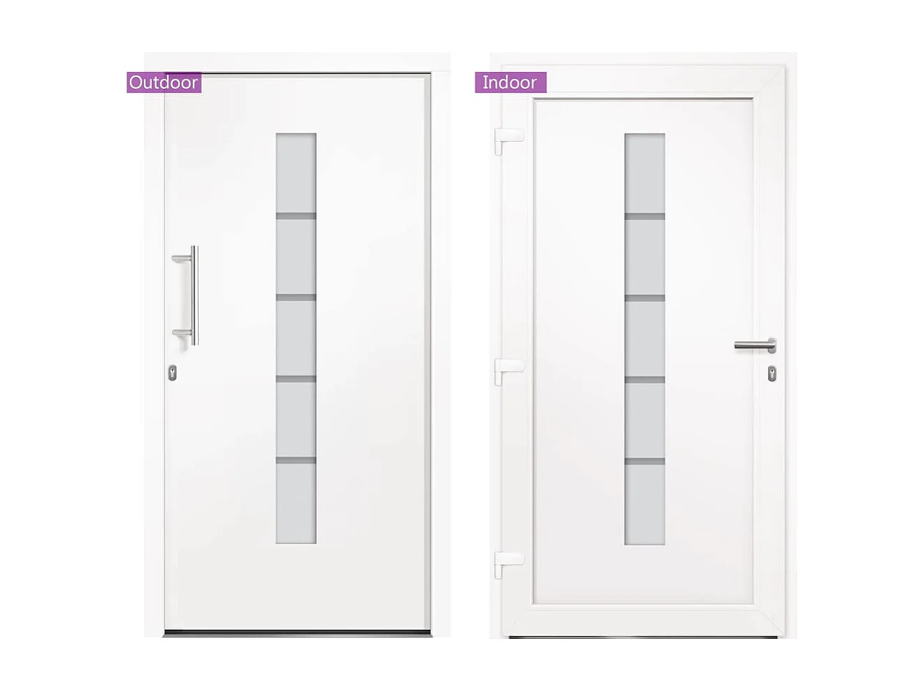 Porta d'ingresso Alluminio e PVC Bianca 100x210 cm