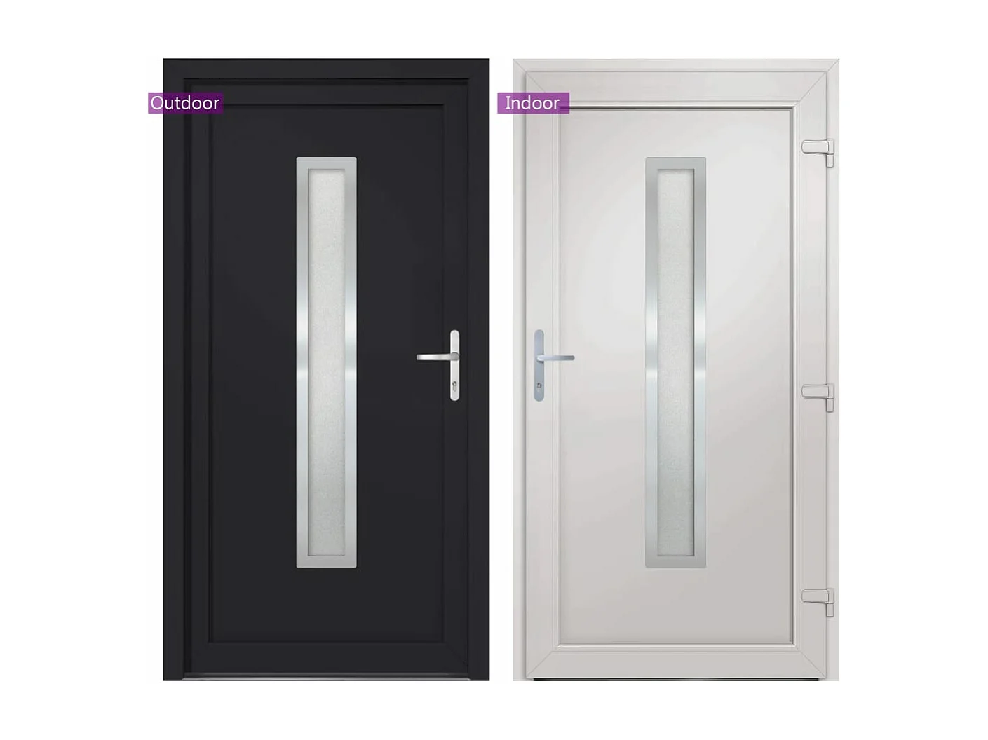Porte d'entrée anthracite 88x200 cm PVC