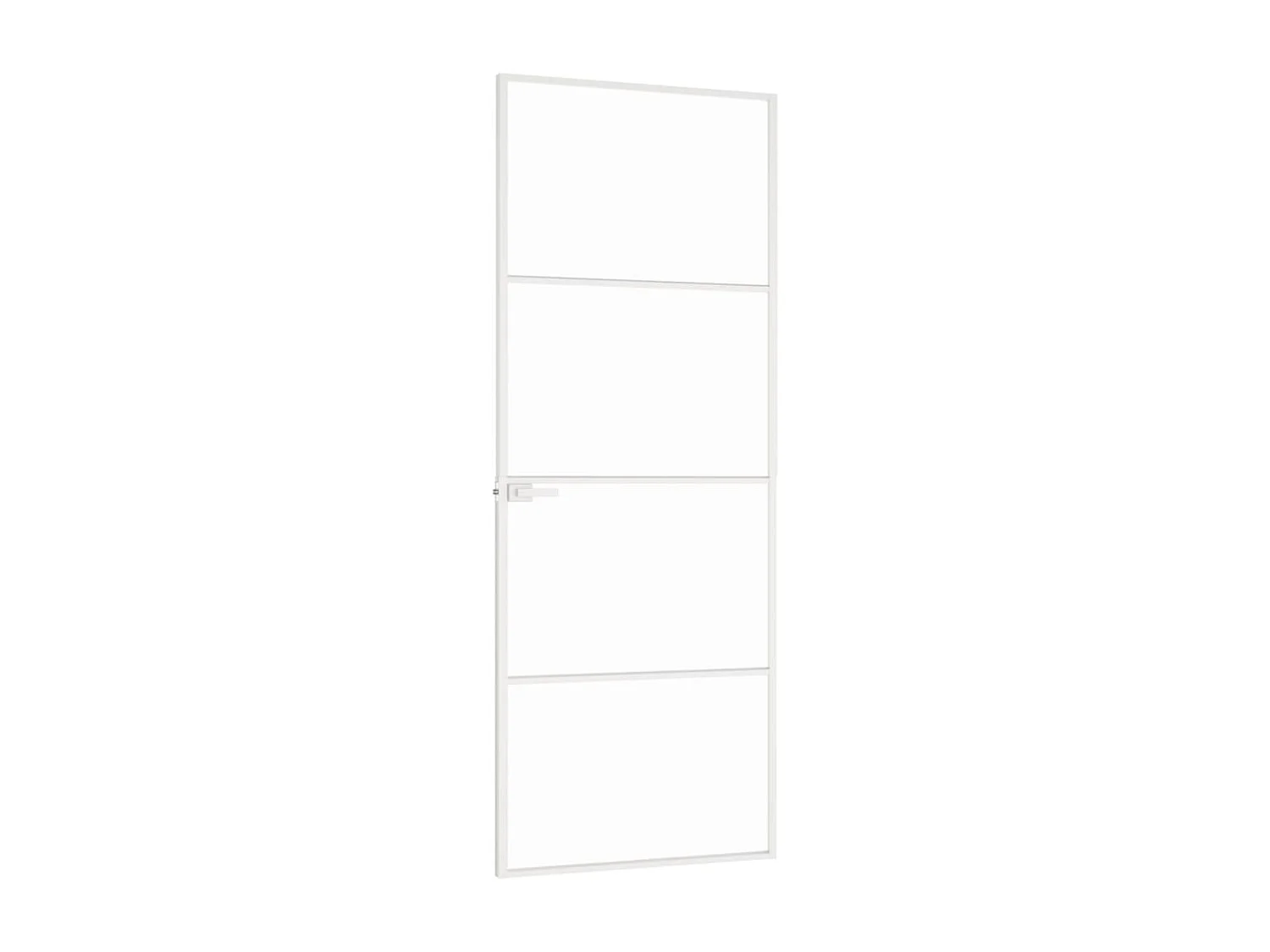 Porte d'intérieur Blanc 76x201,5 cm Trempé verre aluminium fin