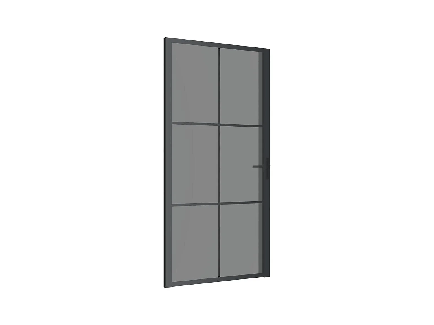 Binnendeur 102,5x201,5 cm Zwart ESG glas en aluminium
