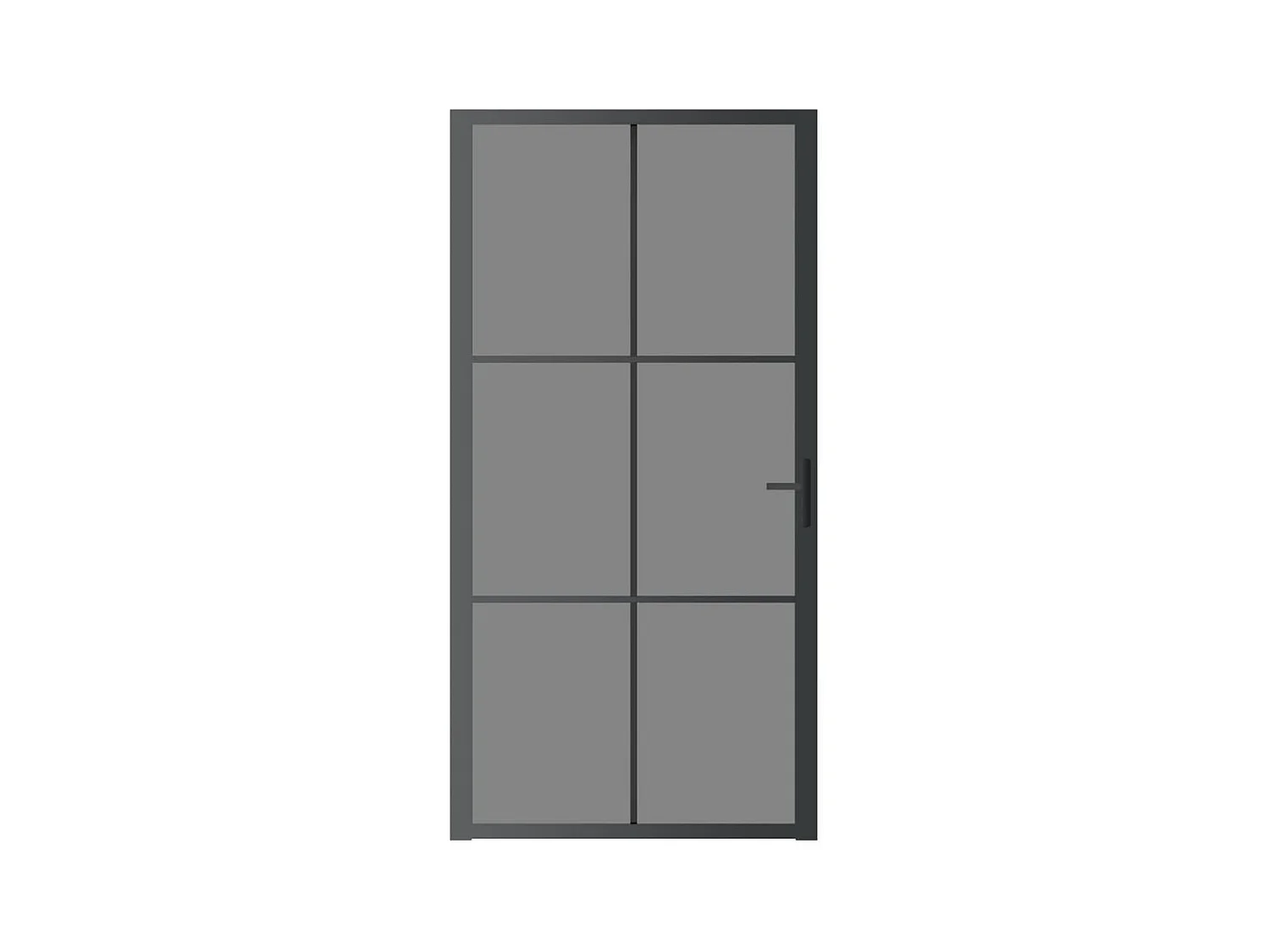 Binnendeur 102,5x201,5 cm Zwart ESG glas en aluminium