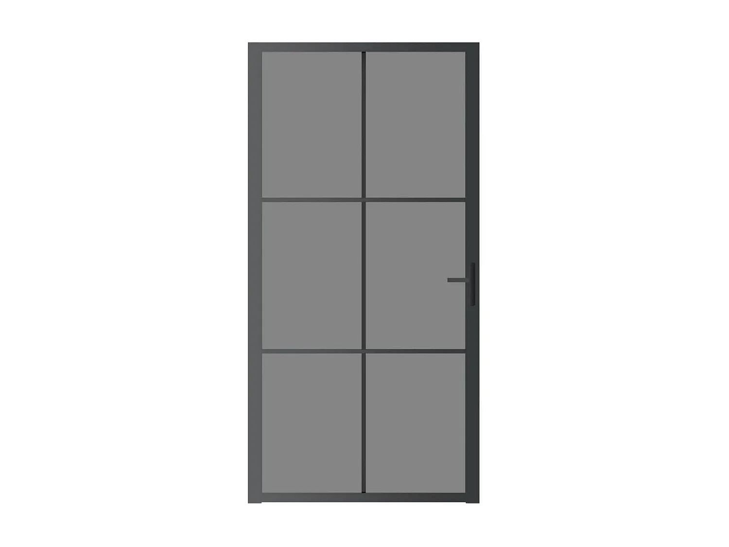 Porta da interno 102,5x201,5 cm Vetro ESG nero e alluminio