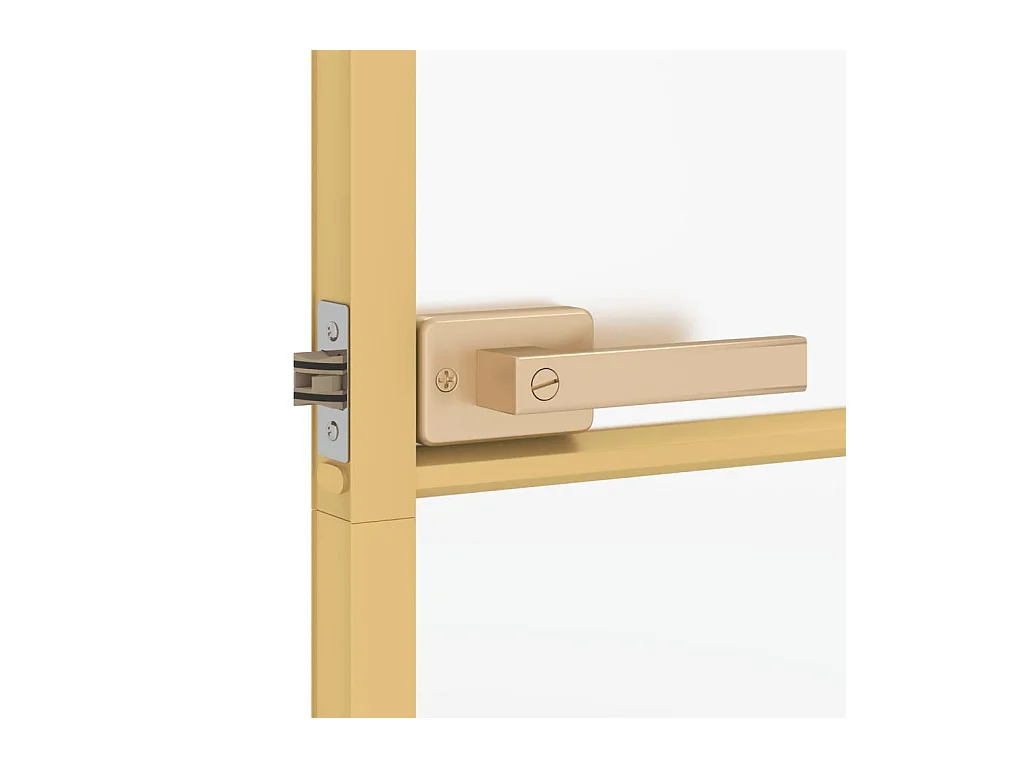 Puerta interior fina oro 93x201,5 cm cristal templado aluminio