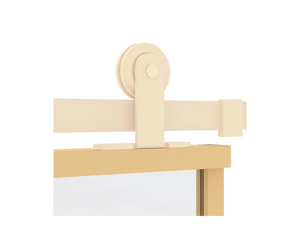 Porte coulissante doré 76x205 cm verre ESG clair et aluminium