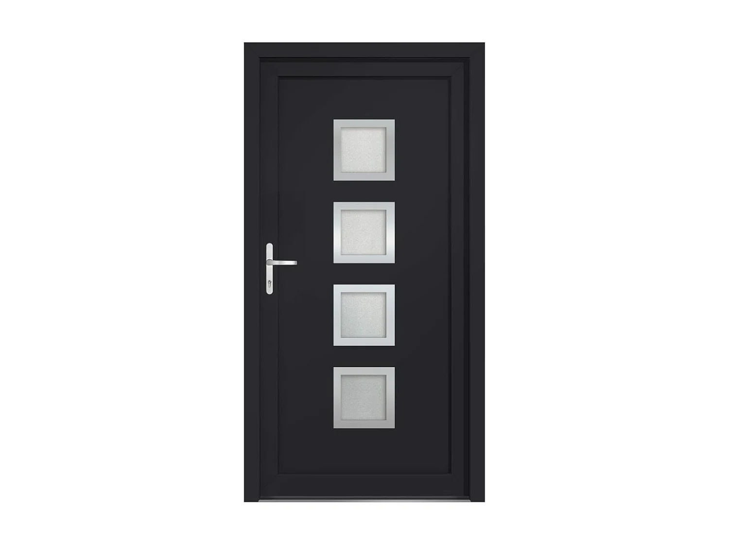 Porte d'entrée anthracite 98x190 cm PVC