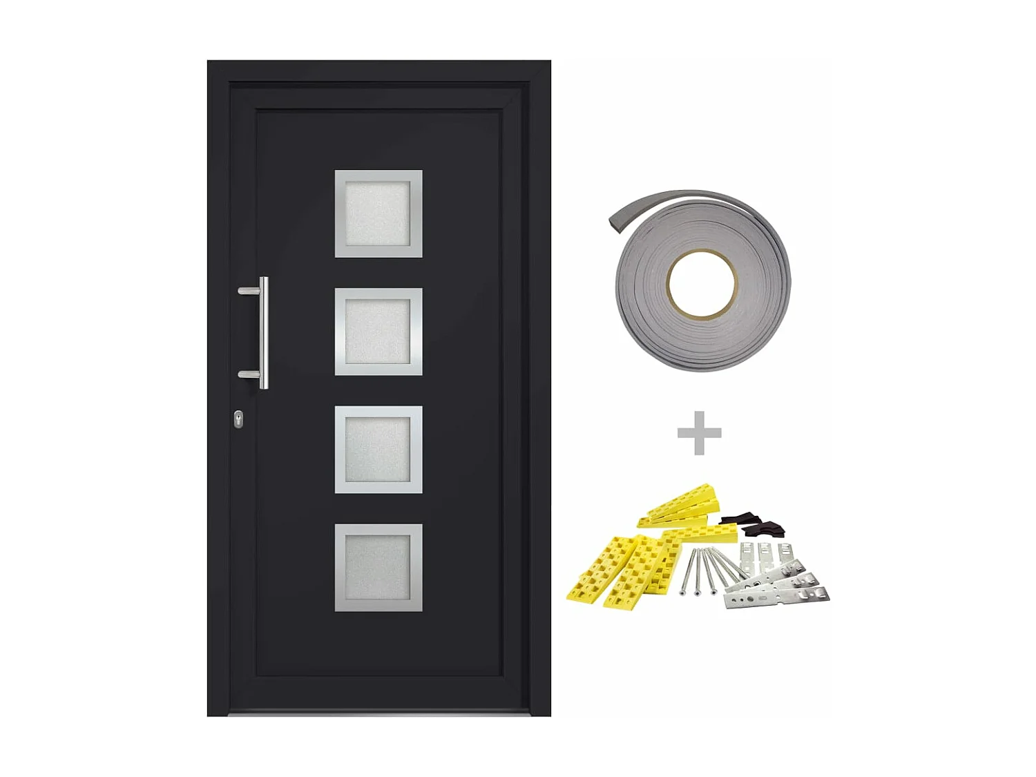 Porte d'entrée Anthracite 108x200 cm