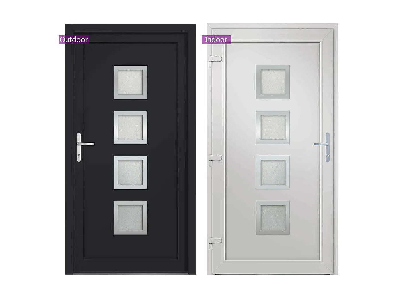 Porta d'ingresso antracite 98x208 cm PVC