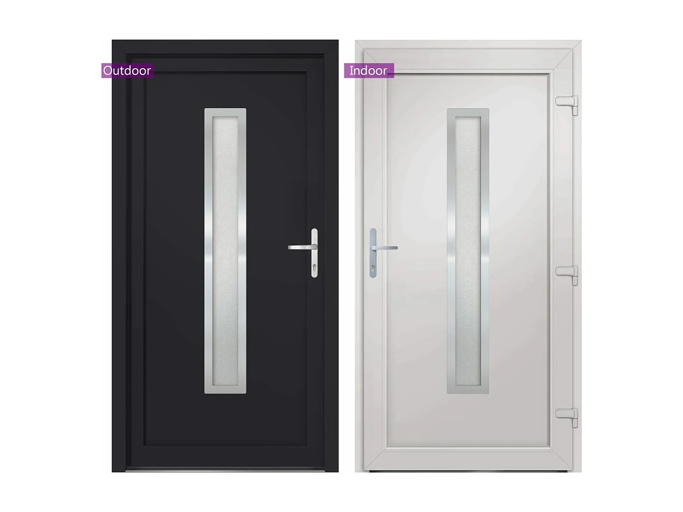 Porta d'ingresso antracite 98x190 cm PVC