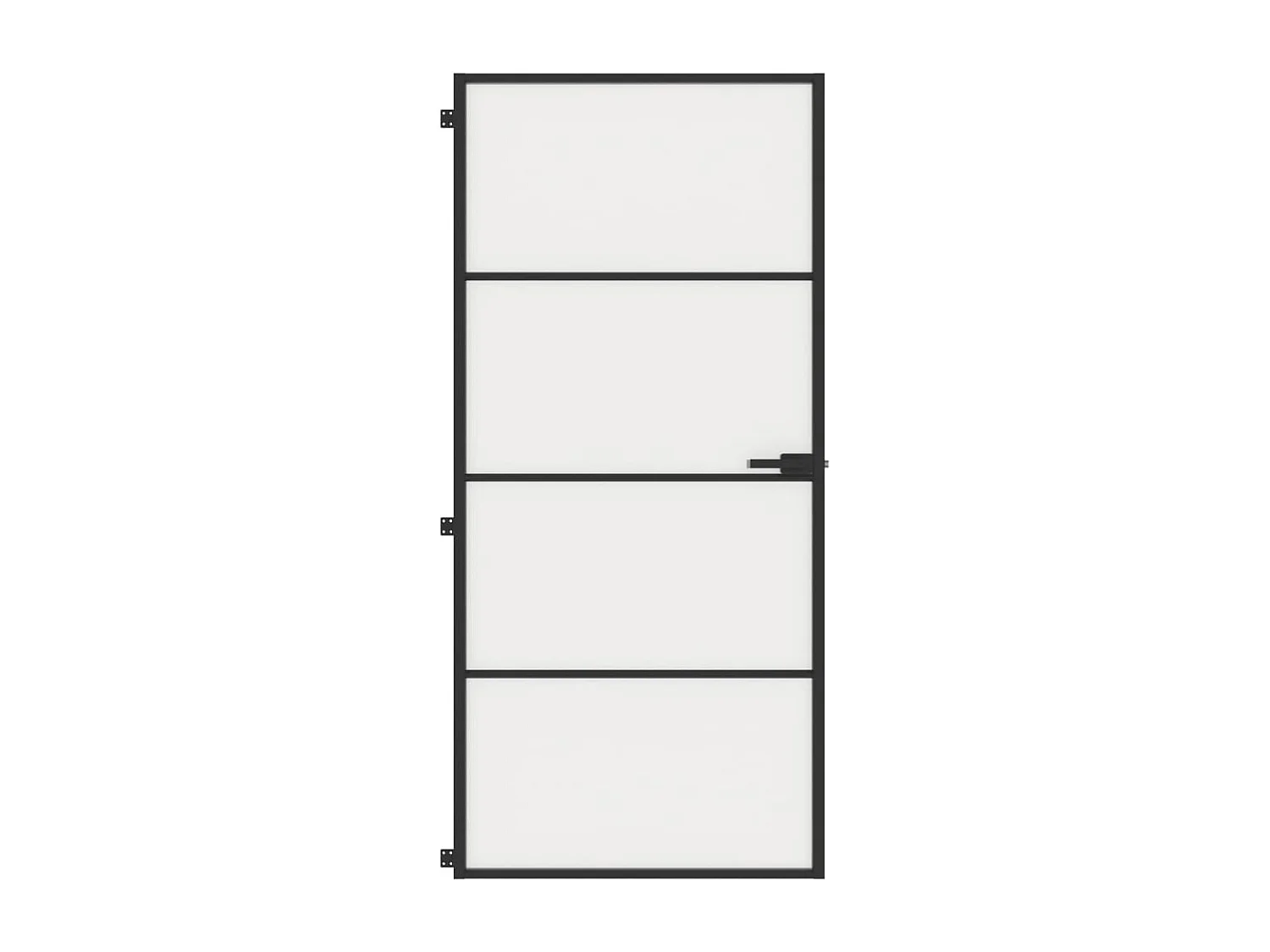 Puerta interior fina negra 93x201,5 cm cristal templado aluminio