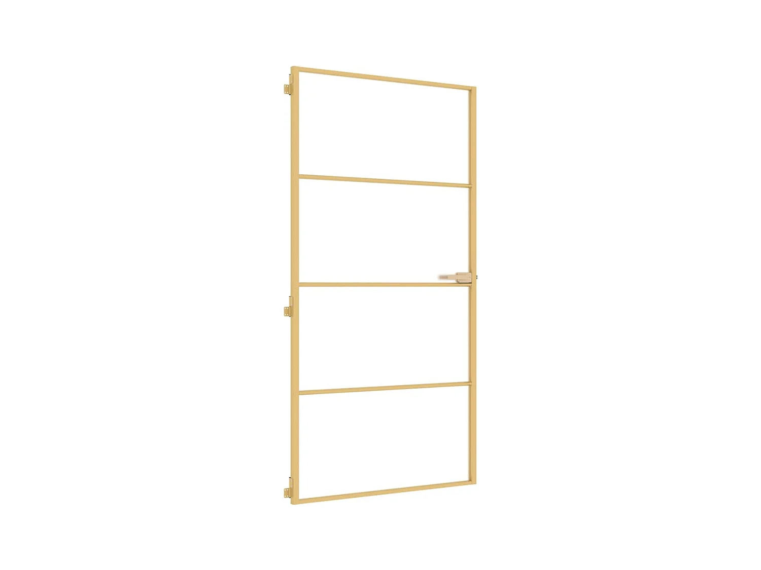 Dünne goldene Innentür aus gehärtetem Glas und Aluminium