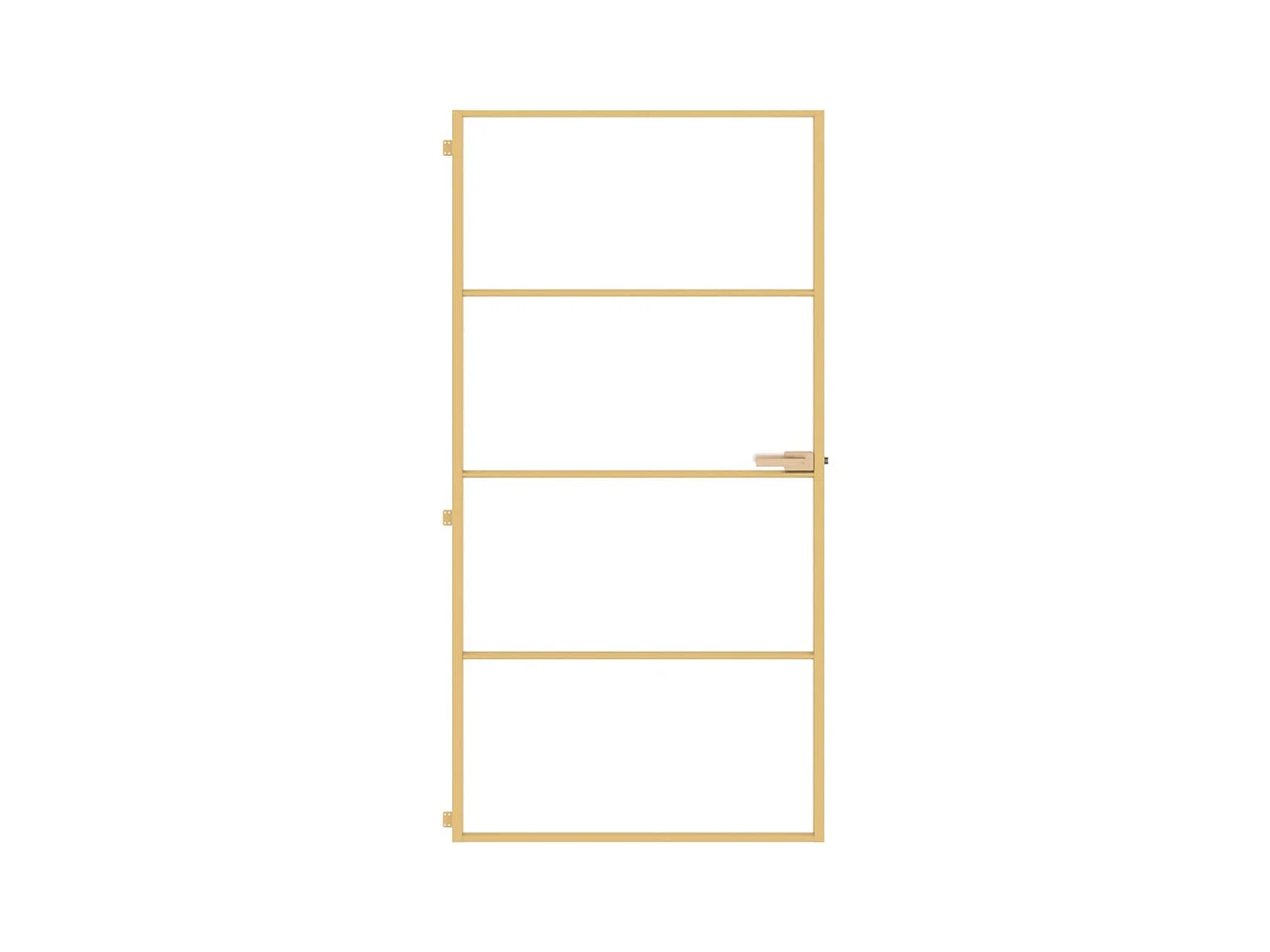 Dünne goldene Innentür aus gehärtetem Glas und Aluminium