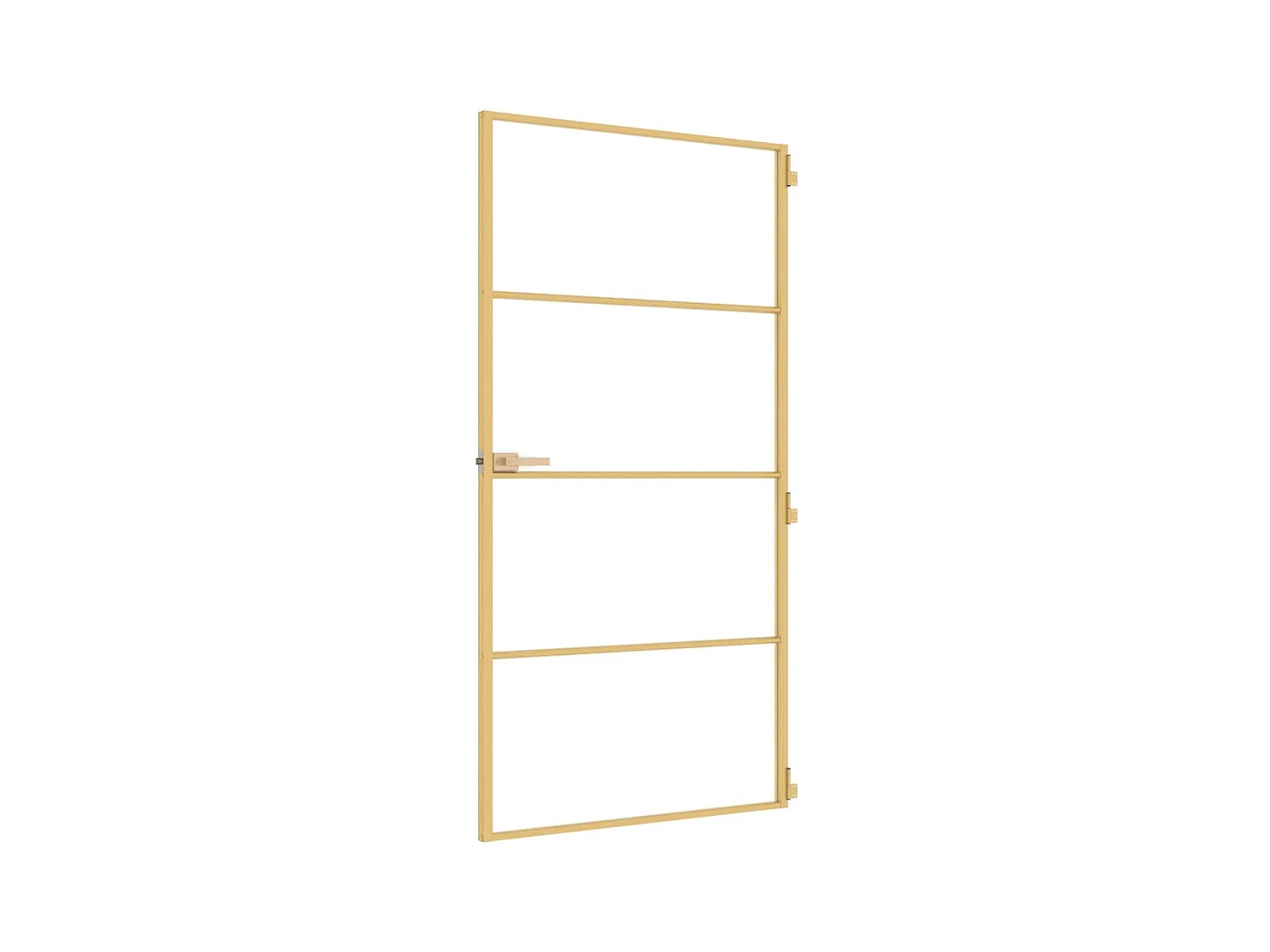 Dünne goldene Innentür aus gehärtetem Glas und Aluminium