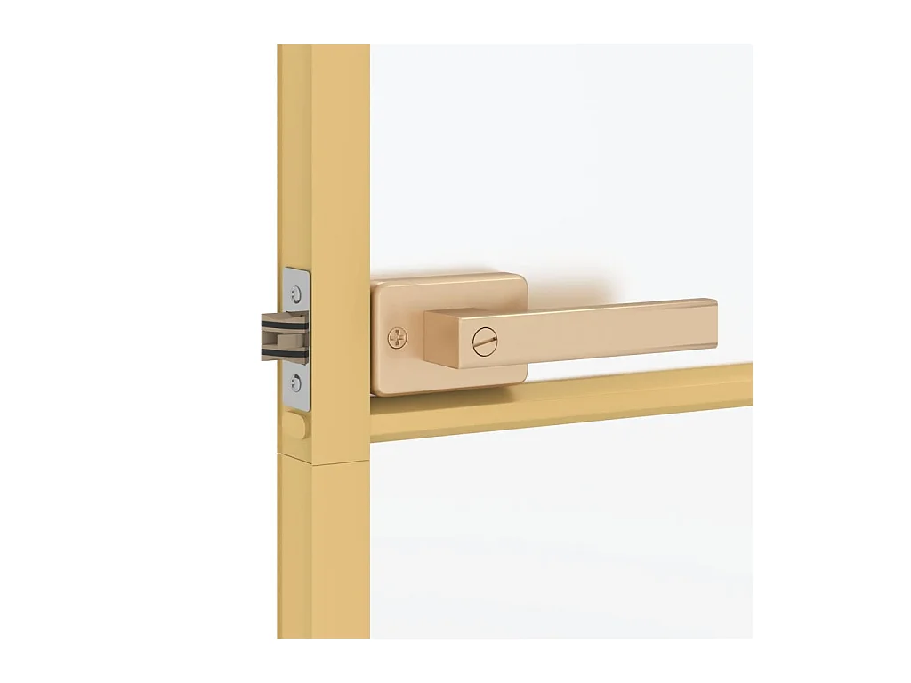 Dünne goldene Innentür aus gehärtetem Glas und Aluminium