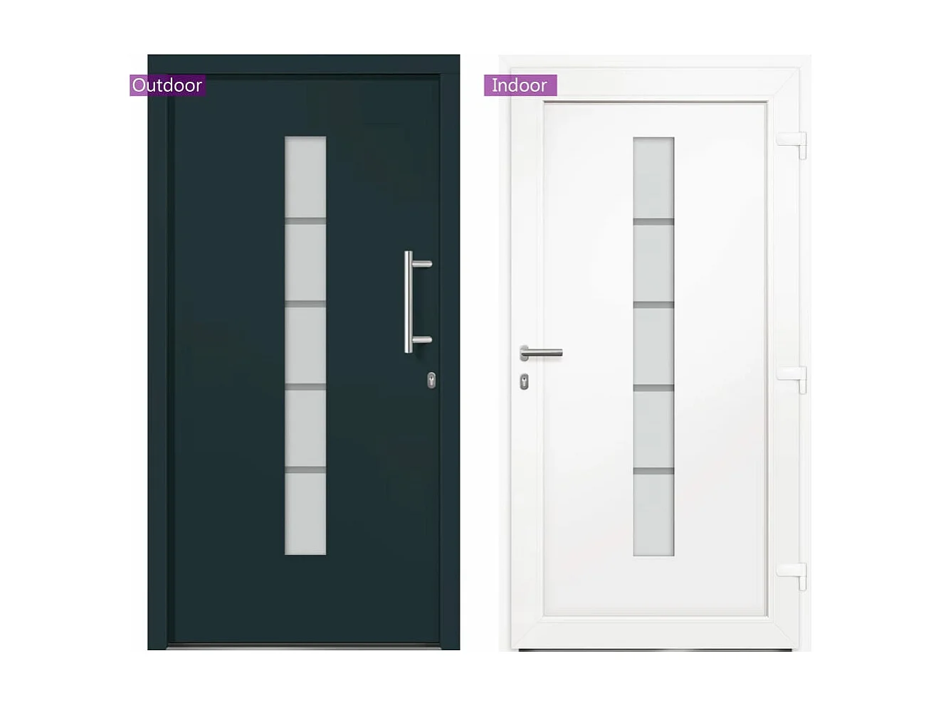 Porta d'ingresso Alluminio e PVC Antracite 100x210 cm