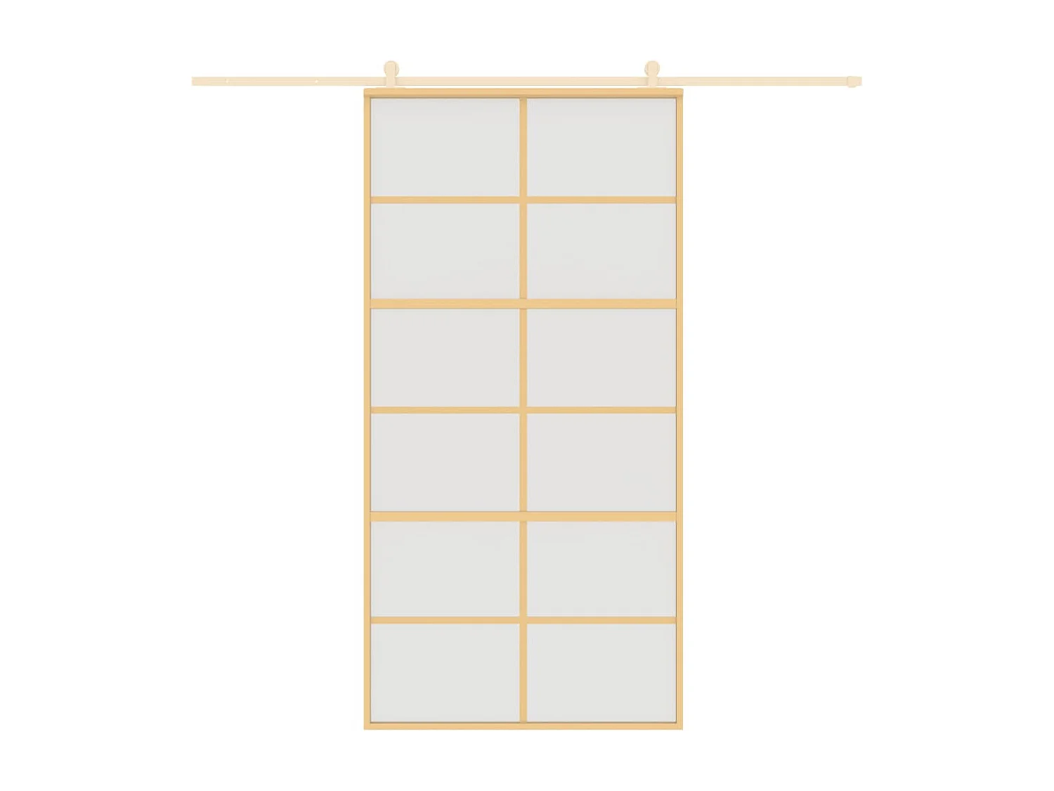 Porte coulissante doré 102,5x205 cm verre ESG dépoli aluminium