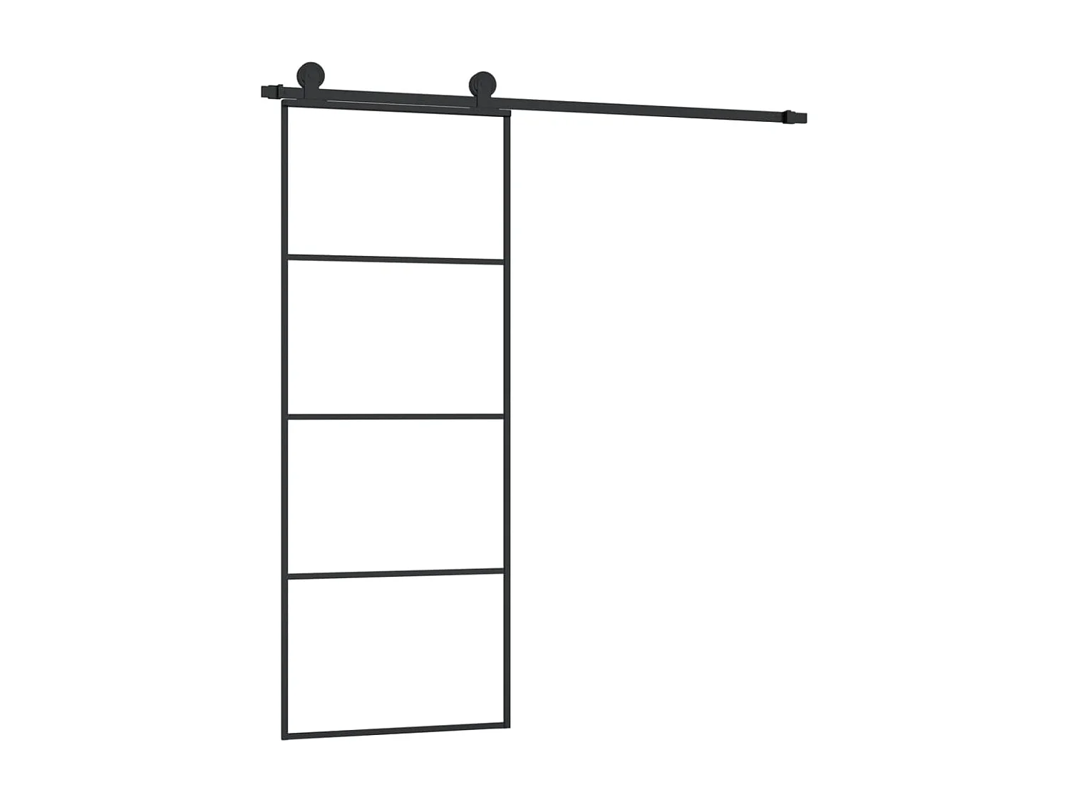 Porta de correr com kit de ferragens 76x205 cm vidro ESG