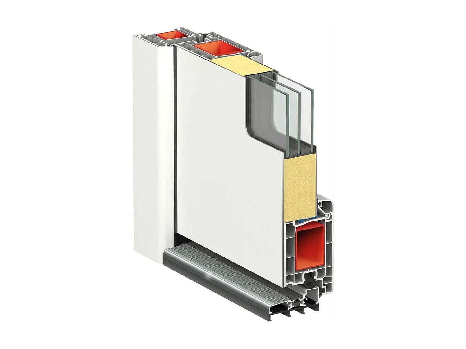 Porte d'entrée Blanc 100x210 cm Aluminium et PVC