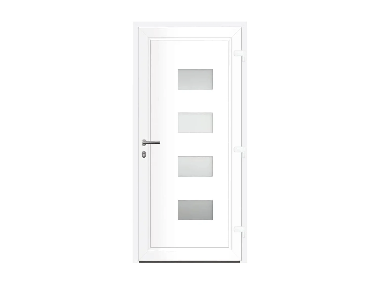 Porte d'entrée Blanc 100x210 cm Aluminium et PVC