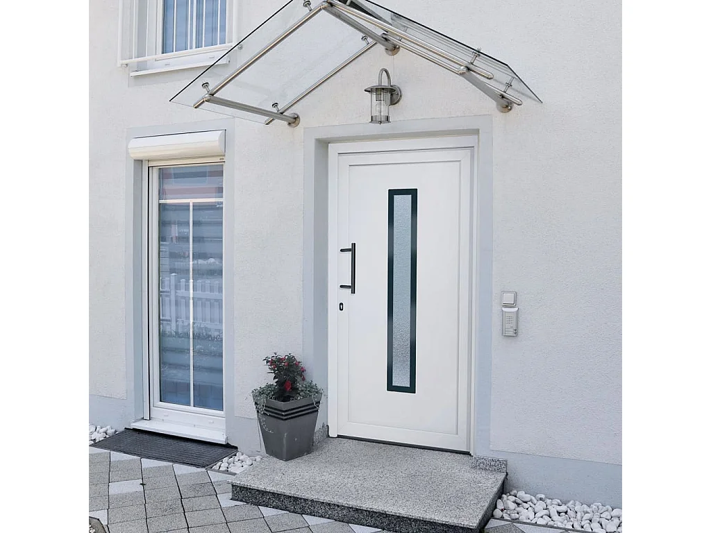 Porte d'entrée Blanc 108x200 cm PVC