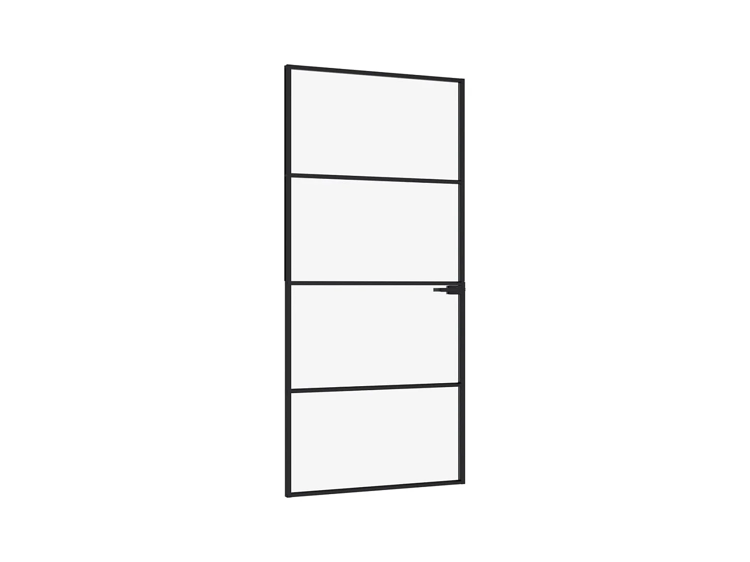 Innentür Schwarz 93x201,5 cm Gehärtetes dünnes Aluminiumglas