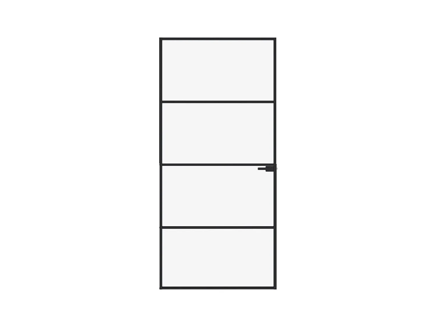 Innentür Schwarz 93x201,5 cm Gehärtetes dünnes Aluminiumglas