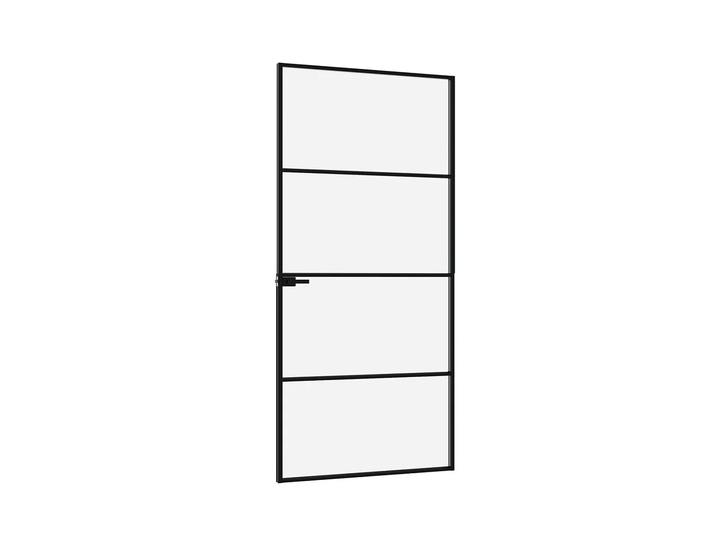 Innentür Schwarz 93x201,5 cm Gehärtetes dünnes Aluminiumglas