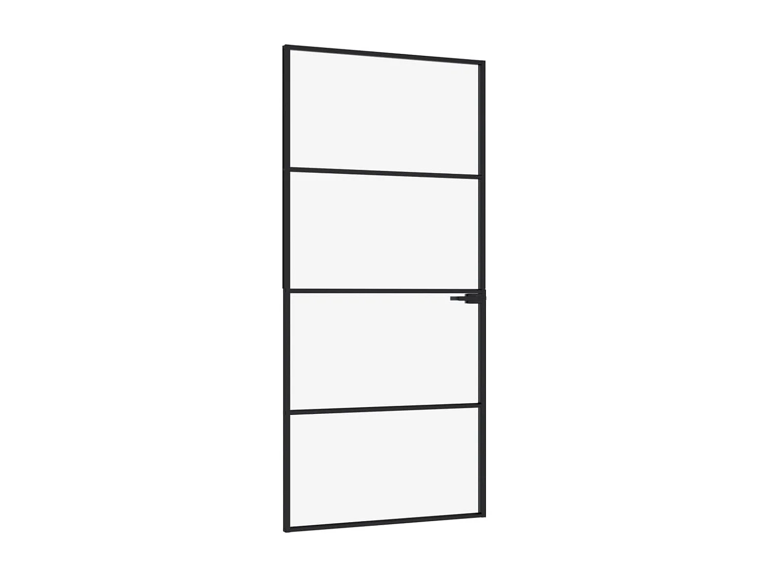 Innentür Schwarz 93x201,5 cm Gehärtetes dünnes Aluminiumglas