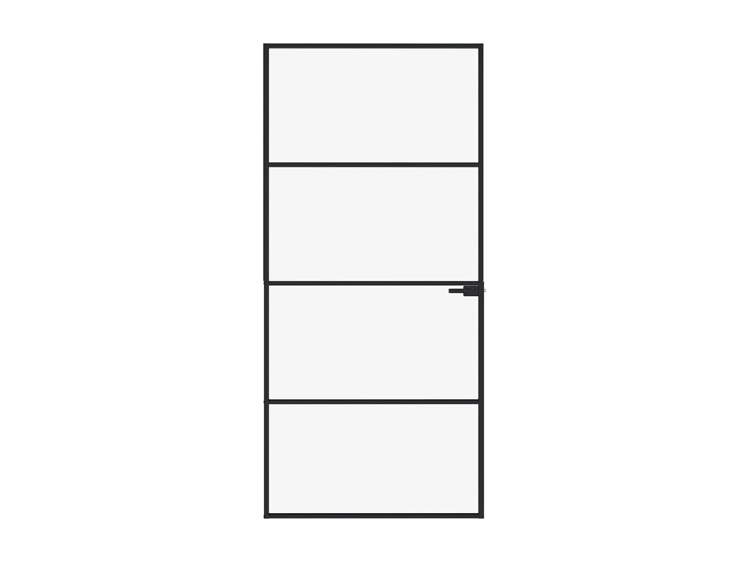 Innentür Schwarz 93x201,5 cm Gehärtetes dünnes Aluminiumglas