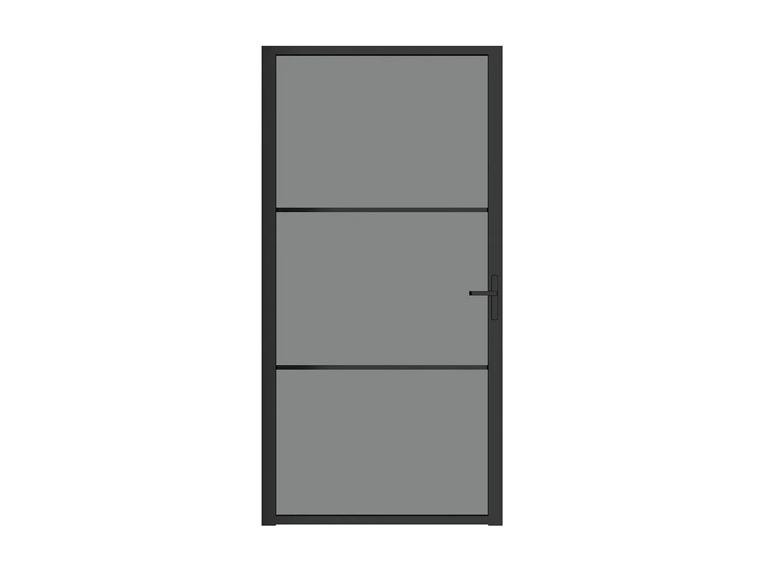 Porte intérieure 102,5x201,5 cm Noir Verre ESG et aluminium