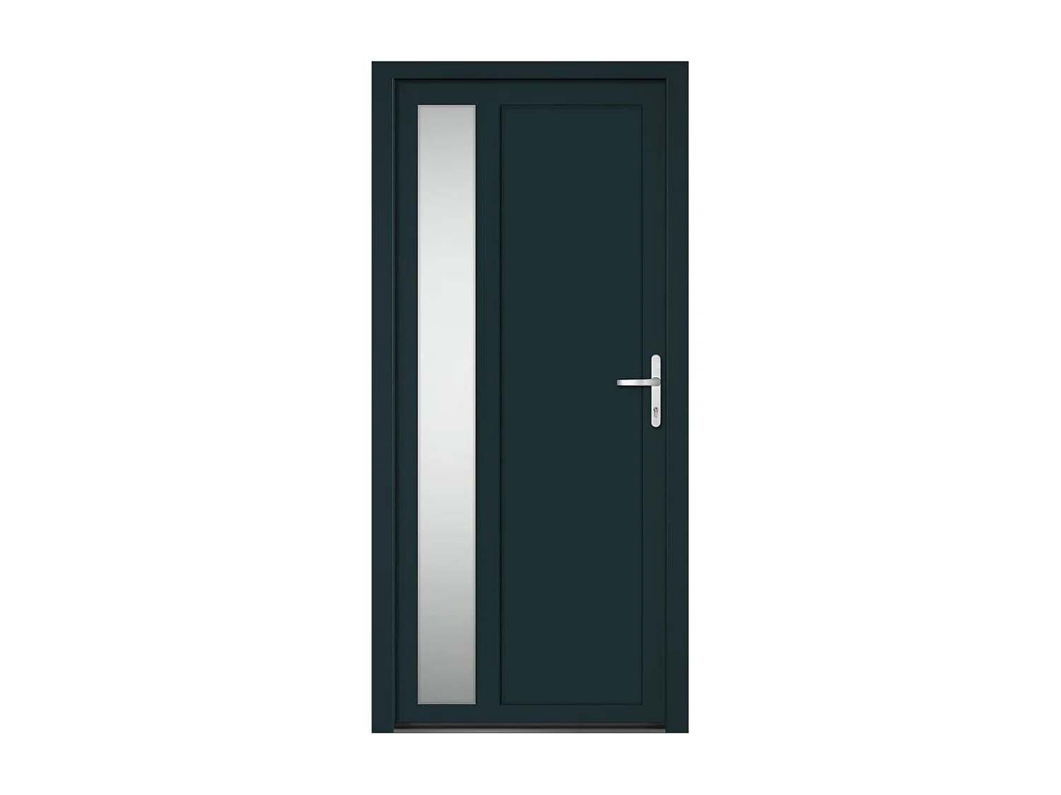 Porte d'entrée anthracite 98x208 cm PVC