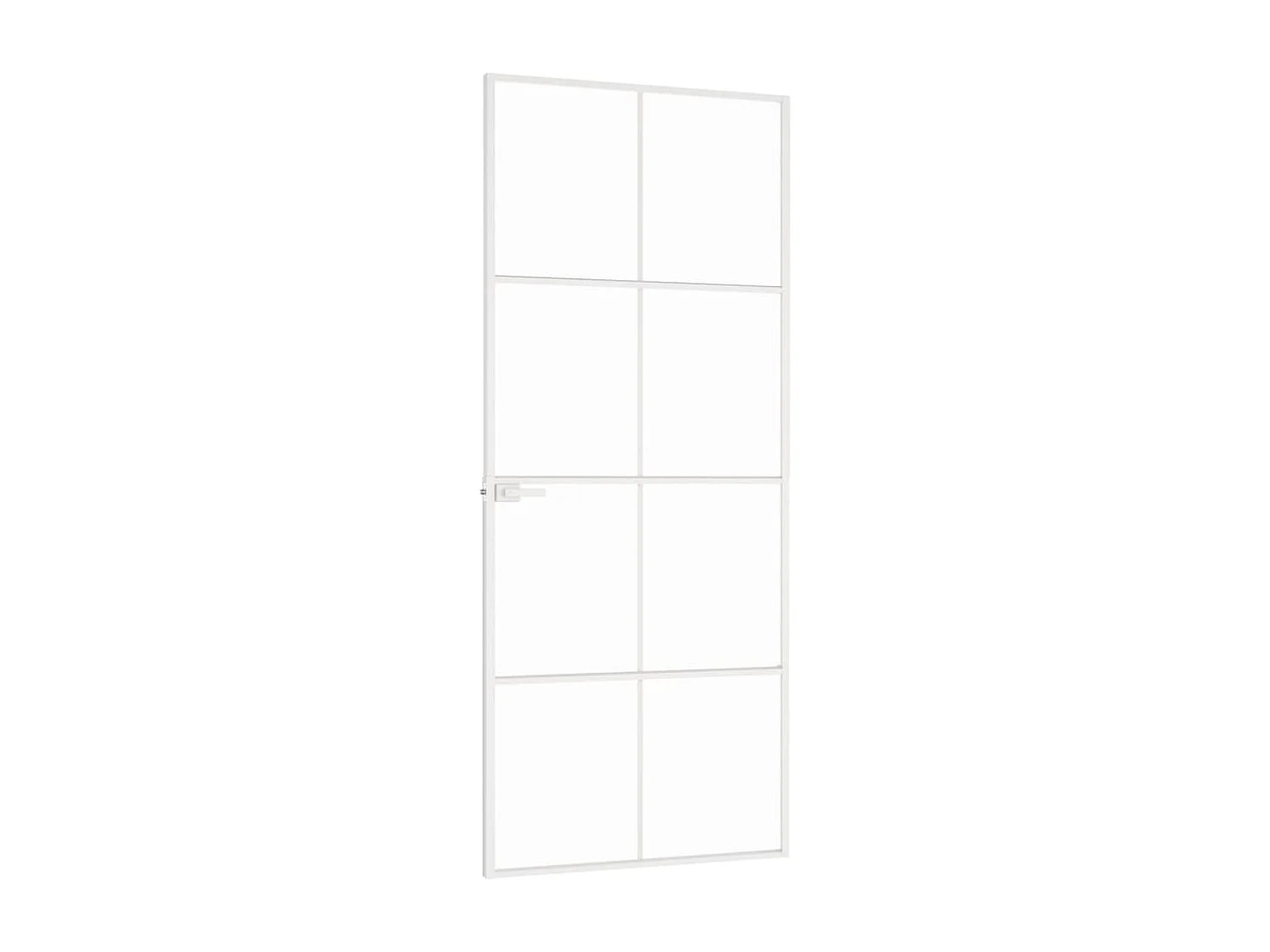 Puerta interior Blanco 83x201,5 cm Cristal aluminio fino templado