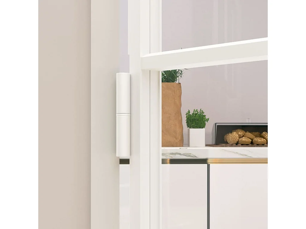 Puerta interior Blanco 83x201,5 cm Cristal aluminio fino templado