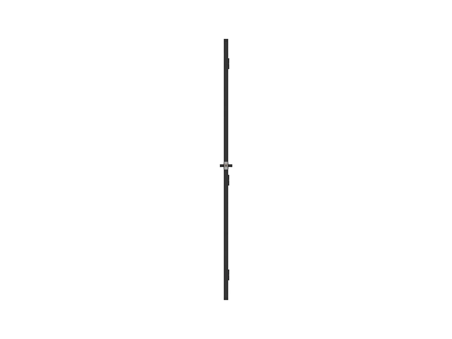 Dunne zwarte binnendeur 76x201,5 cm gehard glas aluminium