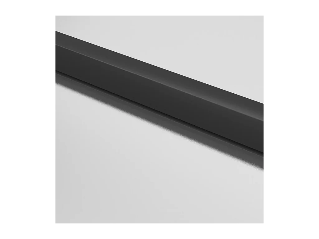Dunne zwarte binnendeur 76x201,5 cm gehard glas aluminium