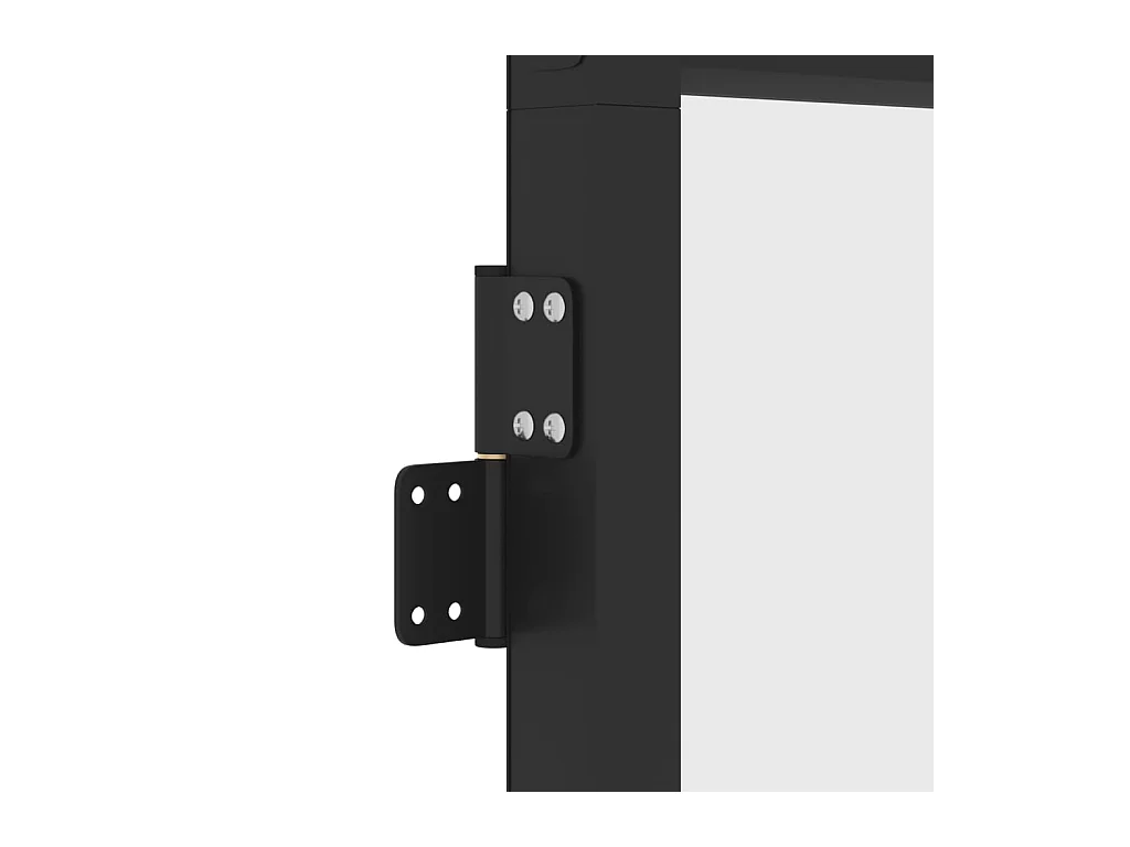 Dunne zwarte binnendeur 76x201,5 cm gehard glas aluminium