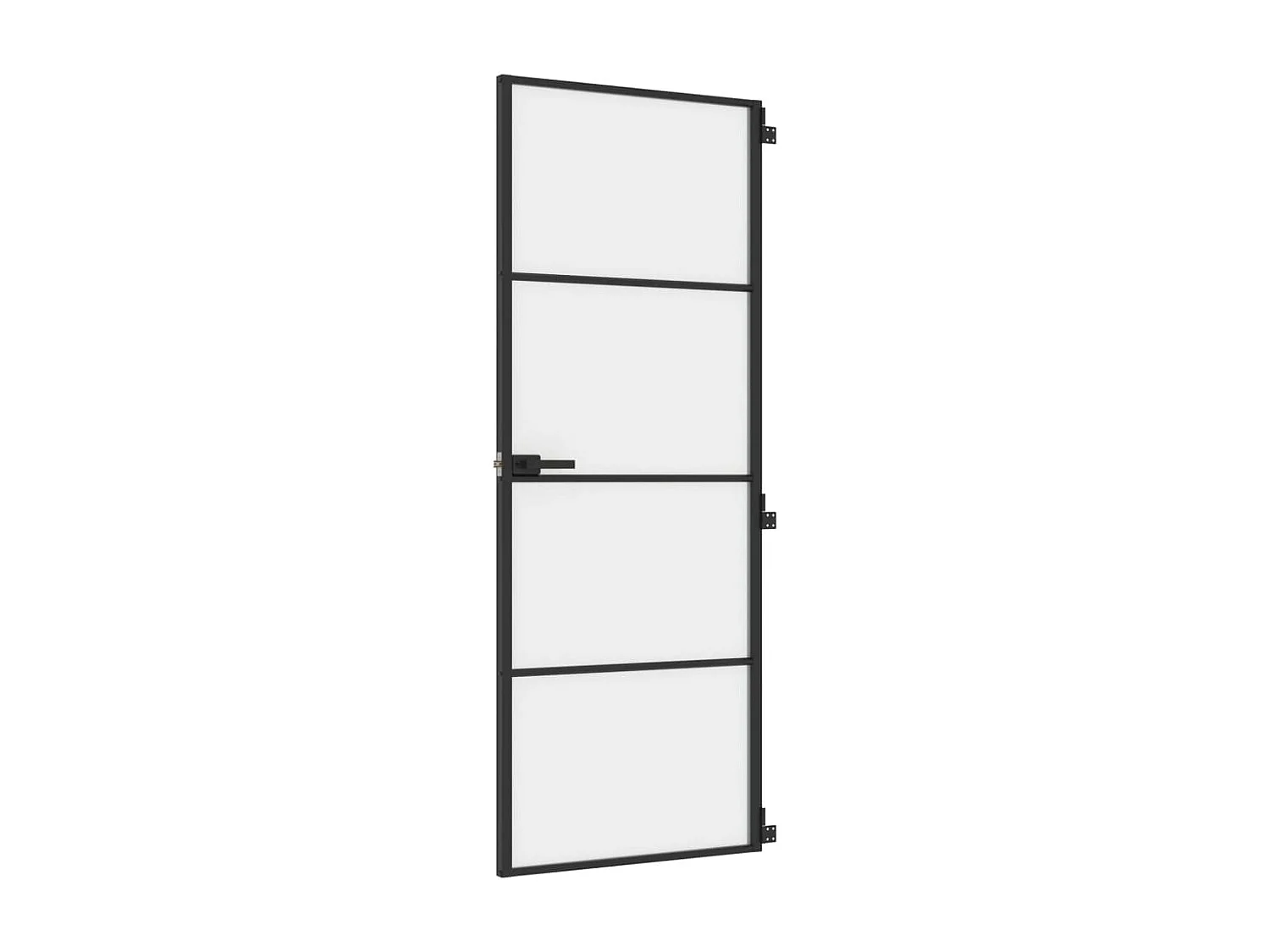 Porte intérieure mince noir 76x201,5 cm verre trempé aluminium