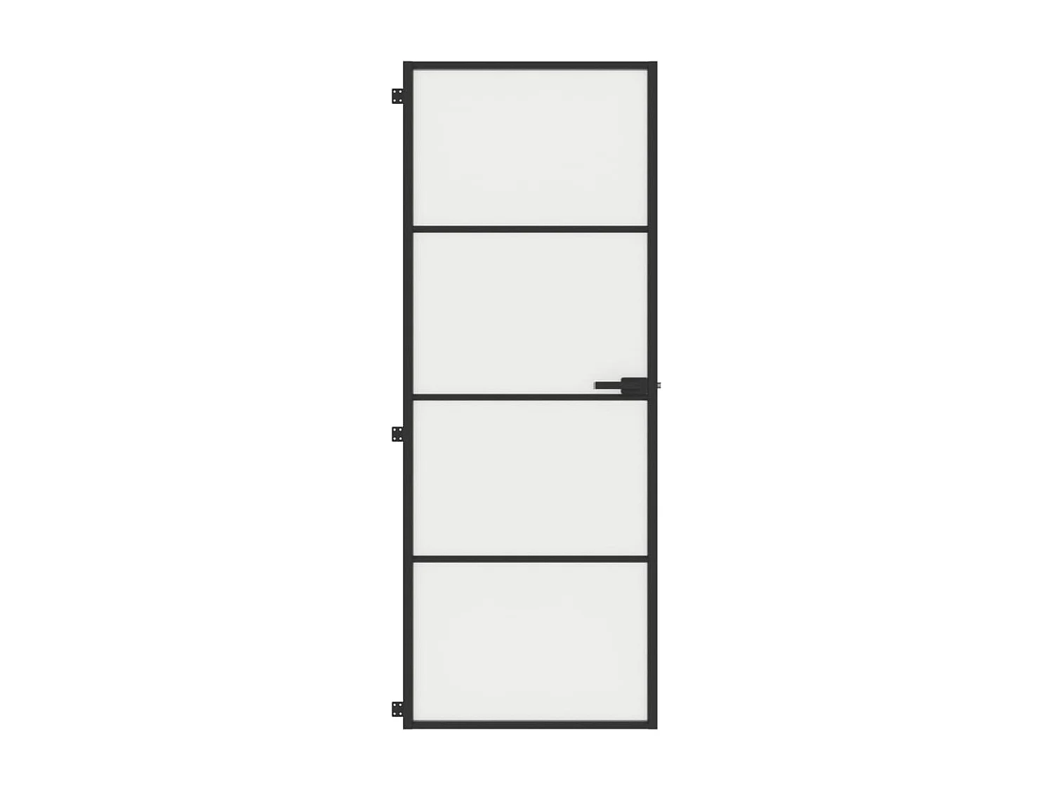 Porte intérieure mince noir 76x201,5 cm verre trempé aluminium
