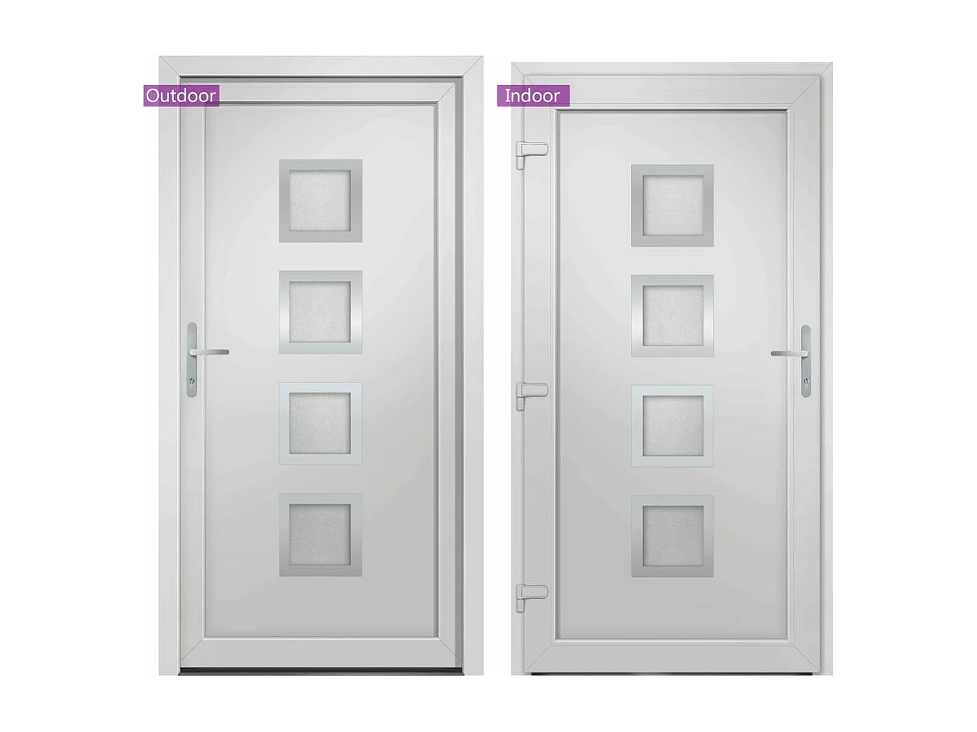 Porte d'entrée Blanc 88x200 cm PVC