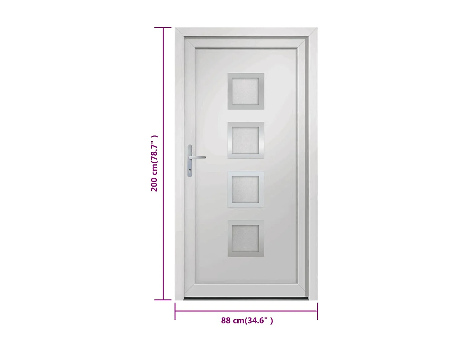 Porte d'entrée Blanc 88x200 cm PVC