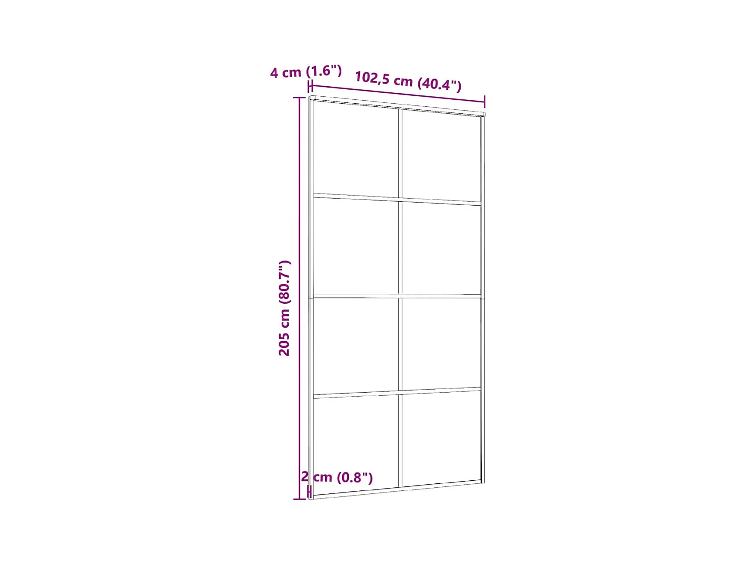 Porte coulissante Aluminium et verre ESG 102,5x205 cm Noir