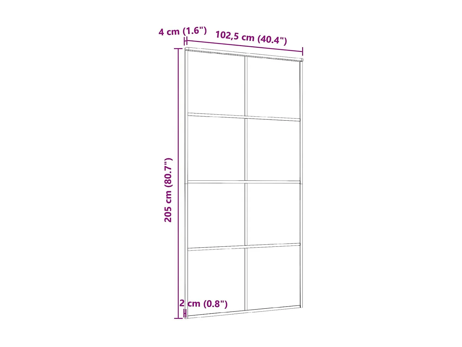 Porte coulissante Aluminium et verre ESG 102,5x205 cm Noir
