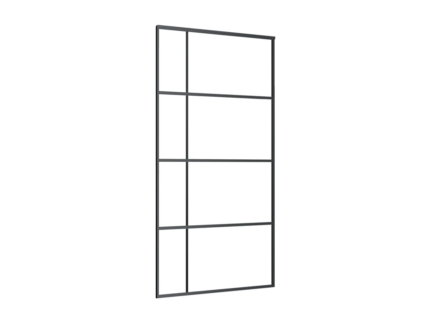 Porte coulissante Verre ESG dépoli aluminium 102,5x205 cm Noir