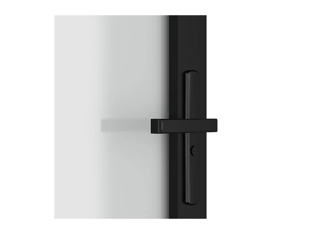 Puerta interior 76x201,5 cm Negro Vidrio mate y aluminio