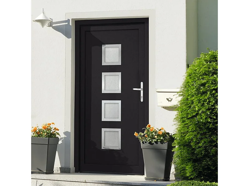 Porta d'ingresso antracite 98x190 cm PVC