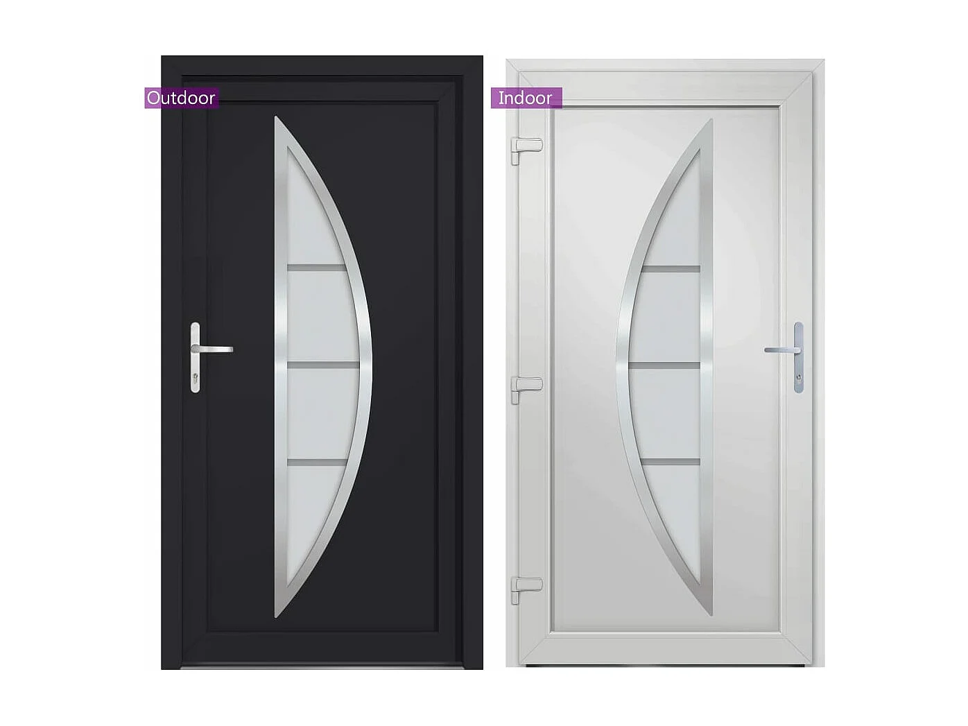 Porta d'ingresso antracite 98x200 cm PVC