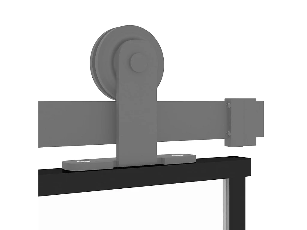 Schwarze Schiebetür 76x205 cm aus gehärtetem Aluminiumglas