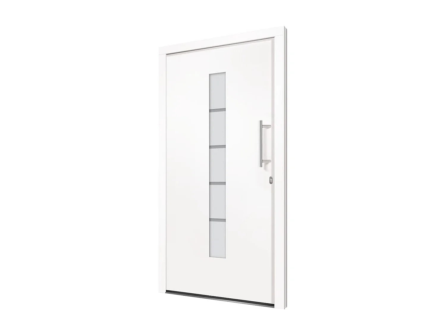 Porte d'entrée Aluminium et PVC Blanc 100x200 cm
