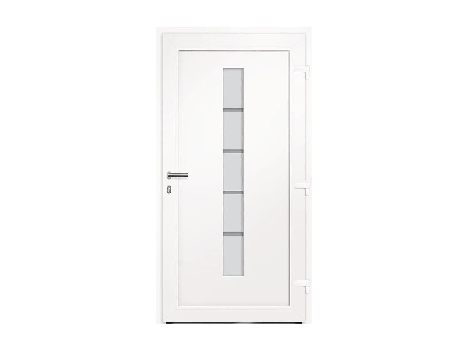 Porte d'entrée Aluminium et PVC Blanc 100x200 cm